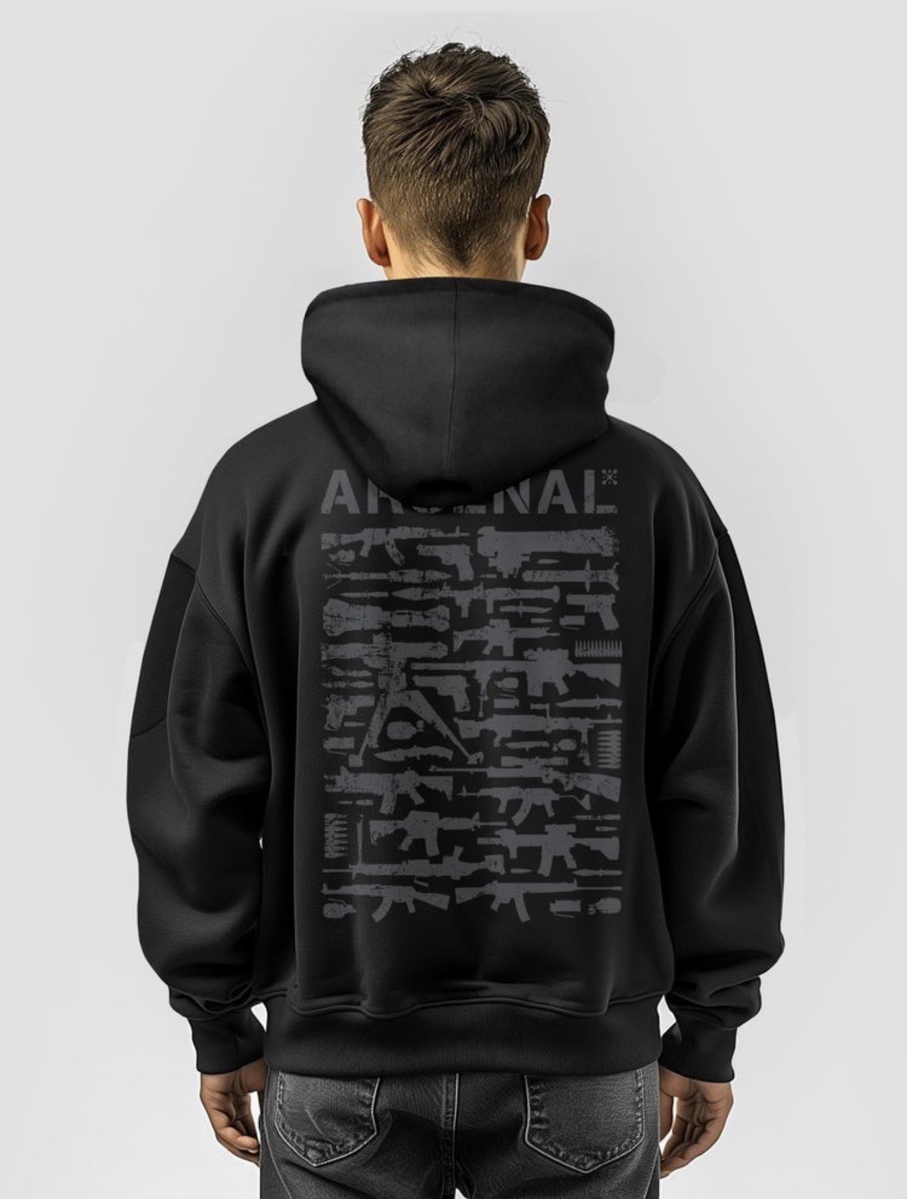 Black Graphic Hoodie — Back Print