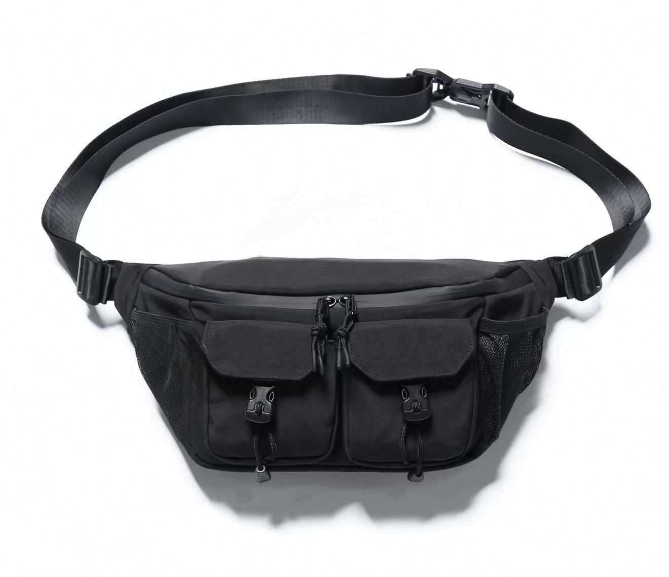 Black Multi-Pocket Sling Bag