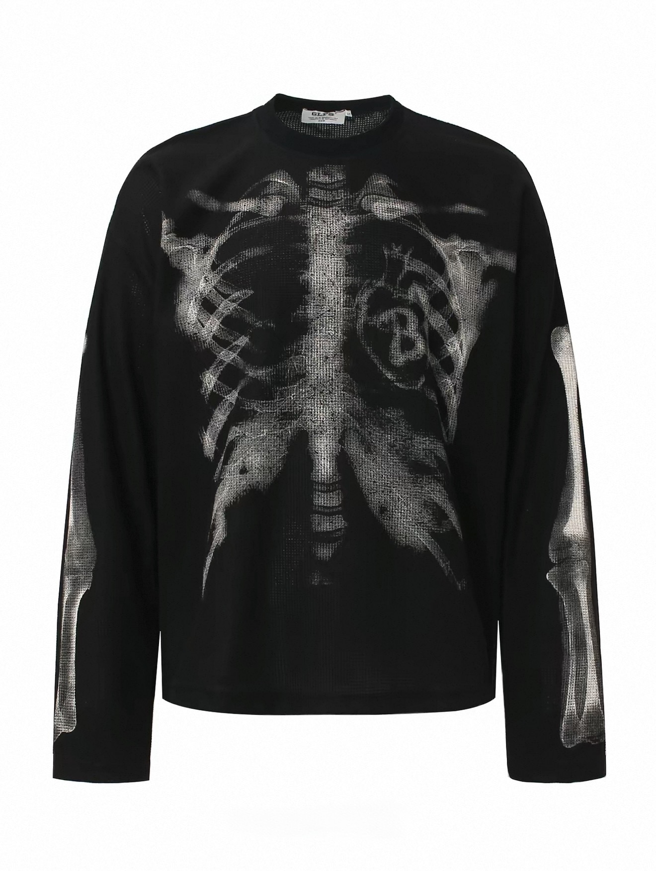 Skeleton Graphic Long-Sleeve Tee — Black