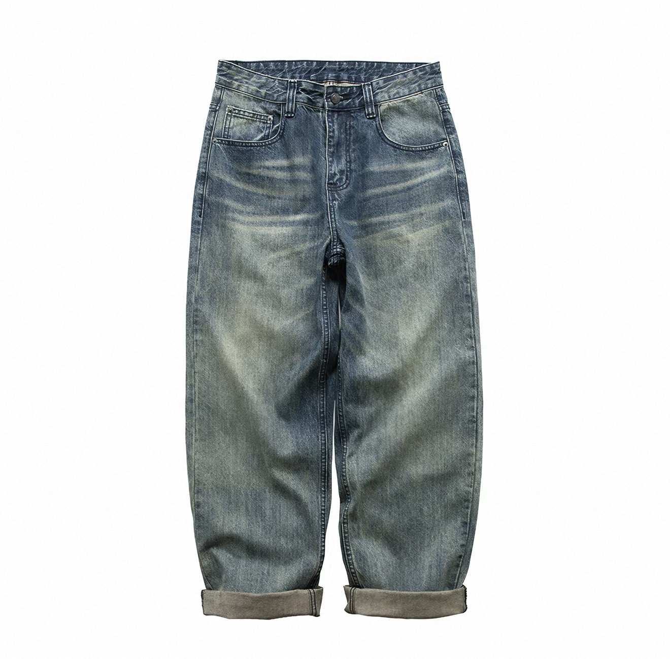 Patchwork Distressed Denim Jeans